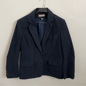 Oscar de la Renta Navy Corduroy Blazer